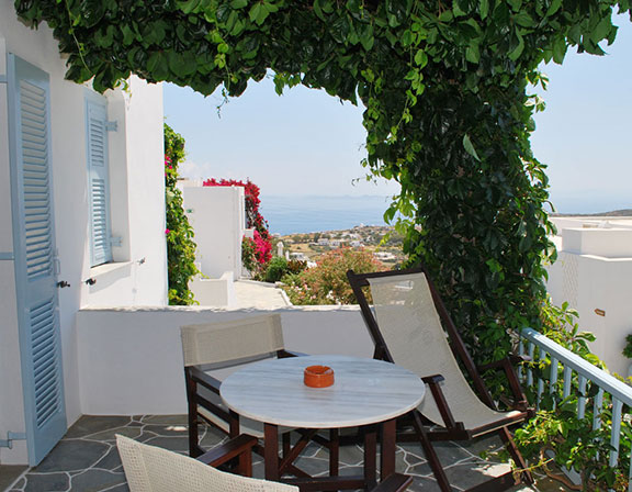 Large balcony with sea view