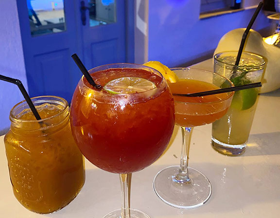 Refreshing cocktails at the pool bar